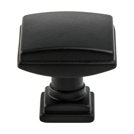 BERENSON Berenson 1275-1055-P 1.25 in. dia. Tailored Traditional Knob with Matte Black 1275-1055-P
